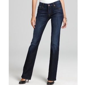 7 For All Mankind Dark Indigo Bootcut Flare Jeans Low Rise Stretch 27 7FAM